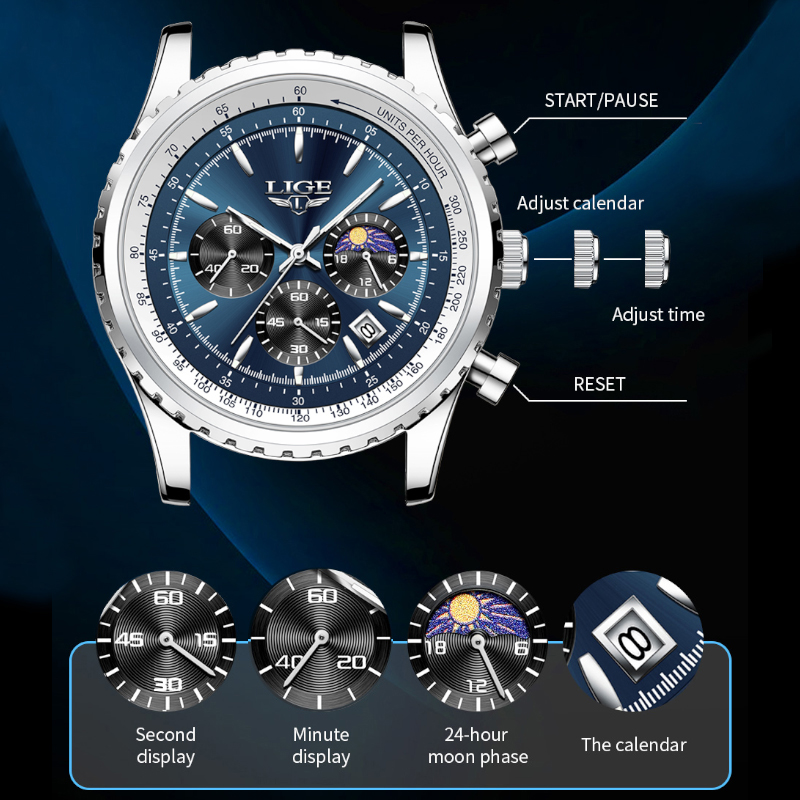 LIGE Brand Luxury Quartz Man W - Luxury Watch Maker recensione e prezzo